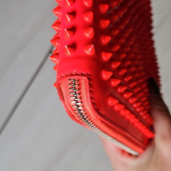 Christian Louboutin Neon Studded Leather Pouch - Picture 3 of 10